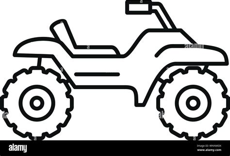 Dirt tire quad bike icon. Outline dirt tire quad bike vector icon for ...