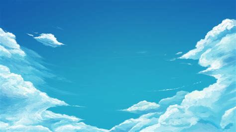 Cloudy sky illustration, drawing, sky, clouds HD wallpaper | Wallpaper ...