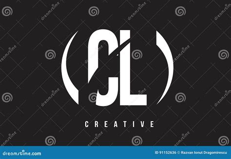 CL C L White Letter Logo Design with Black Background. Stock Vector ...