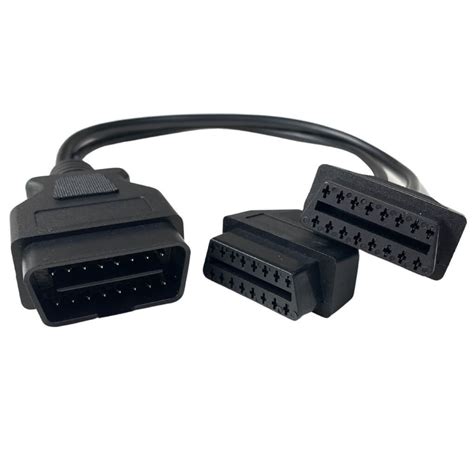 OBD2 Cable Extension Splitter 16 Pin Male to Dual Female Y OBD Cable