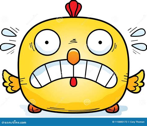 Scared Little Chicken stock vector. Illustration of sweating - 115885173