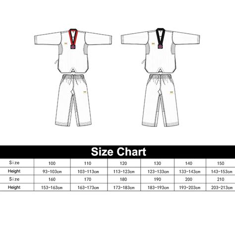 Taekwondo Uniform Size Chart | ubicaciondepersonas.cdmx.gob.mx