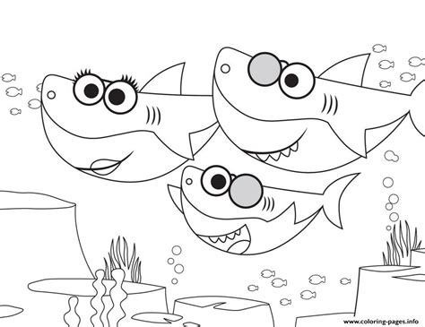 Baby Shark Walking Around Coloring page Printable