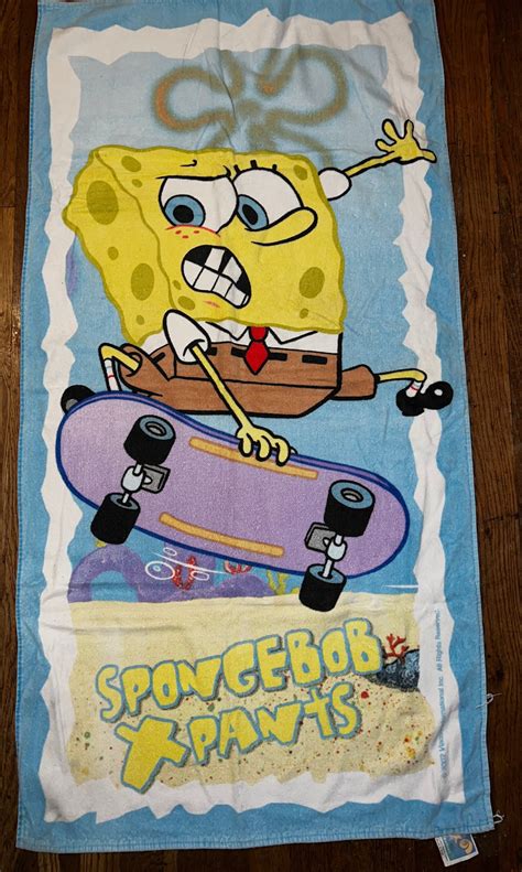 Vintage 2002 Spongebob Beach Towel. Vintage Beach Towel. Spongebob ...