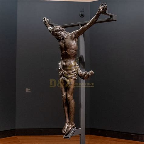 Bronze Statue Jesus Christ Cross Sculpture