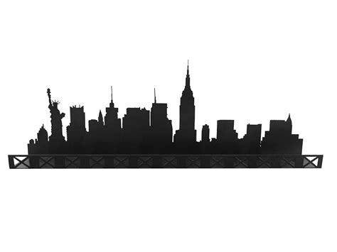 Manhattan Skyline Sticker Decal Illustration - new york city christmas ...