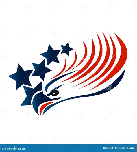 Bald Eagle American Flag Logo Stock Vector - Image: 39935110