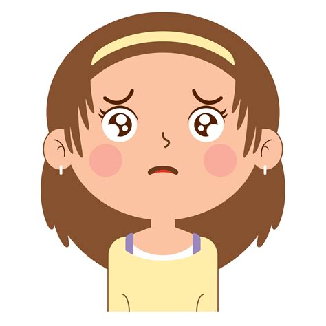 girl sad face cartoon cute 14429127 PNG