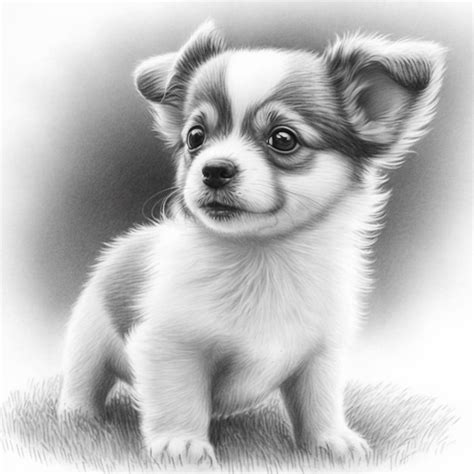 Premium AI Image | Pencil sketch of cute baby dog Generative AI