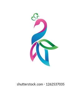 Colorful Peacock Logo Design Vector Stock Vector (Royalty Free ...