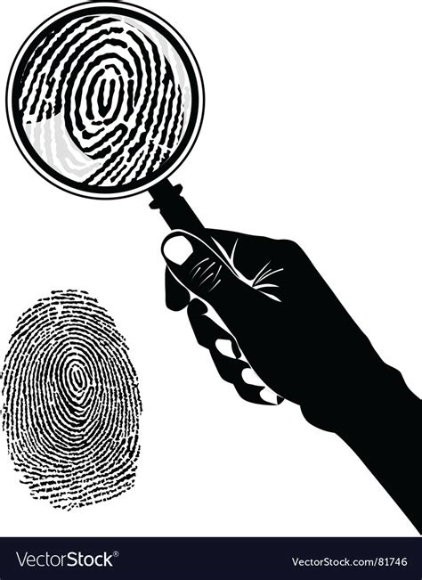 Crime scene fingerprint Royalty Free Vector Image