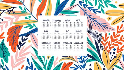 2019 Monthly Calendar Desktop Background Wallpaper Abstract Etsy ...