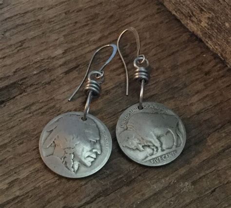 Indian Head Nickel Buffalo Nickel Earrings Coin Earrings | Etsy