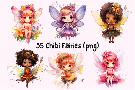 35 Chibi Fairy Clipart Cute Chibi Fairy Digital PNG Cute - Etsy UK in ...