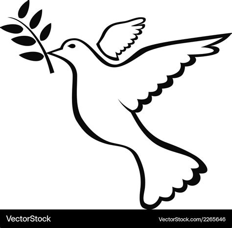 Peace Dove Symbol Outline