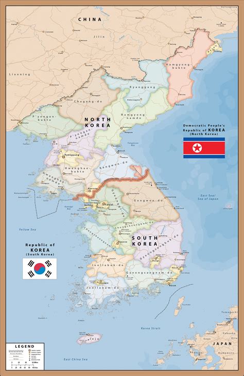 North & South Korea Map | Digital Vector | Creative Force