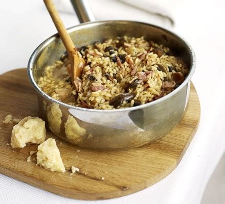 Bacon & mushroom risotto recipe | BBC Good Food