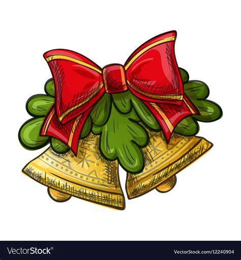 Christmas bells drawing Royalty Free Vector Image