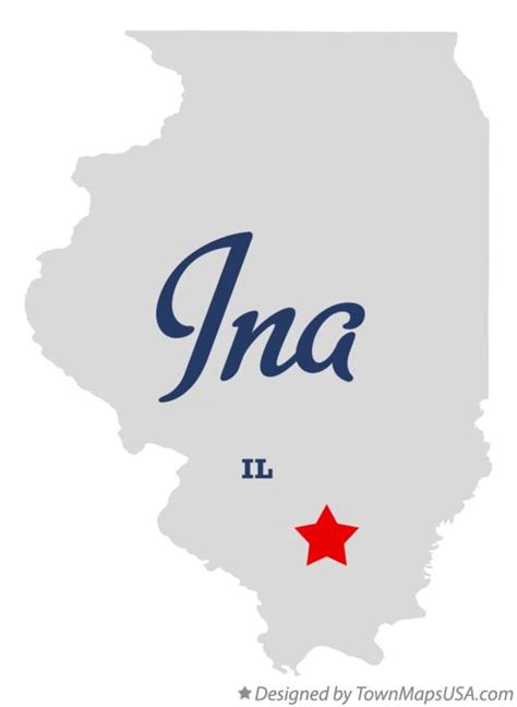 Map of Ina, IL, Illinois