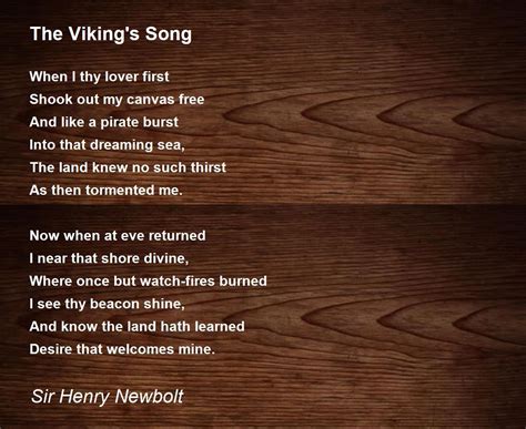 The Viking's Song Poem by Sir Henry Newbolt - Poem Hunter