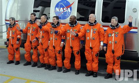 Photo: The crew of NASA's Space Shuttle Atlantis departs for launch pad ...