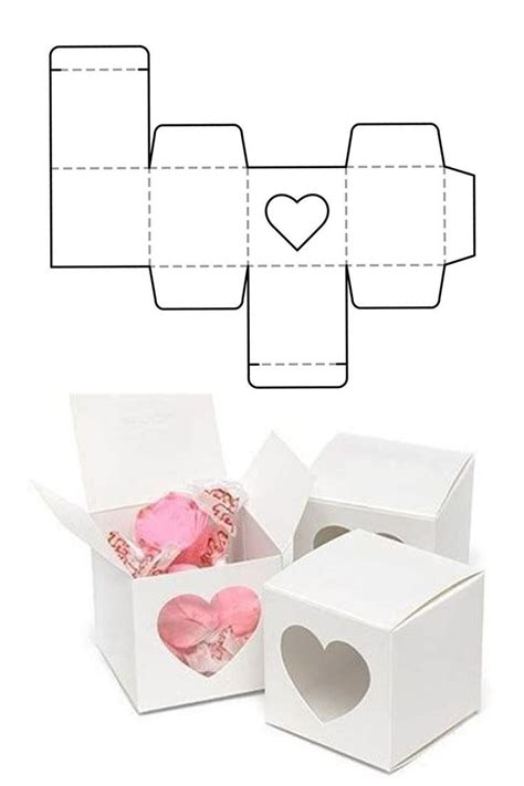 heart window paper box Paper Box Template, Heart Template, Heart Gift ...