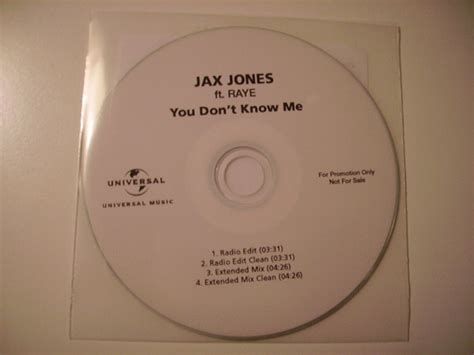 Jax Jones Ft. Raye - You Don't Know Me (CDr, Single, Promo) | Discogs