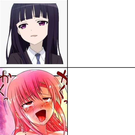 Anime Girl Drake Face Blank Template - Imgflip