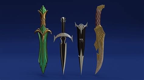 Skyrim Printable Daggers 3D model 3D printable | CGTrader