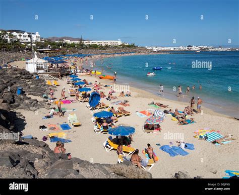 Playa Dorada beach, Playa Blanca, Lanzarote Stock Photo: 53273068 - Alamy