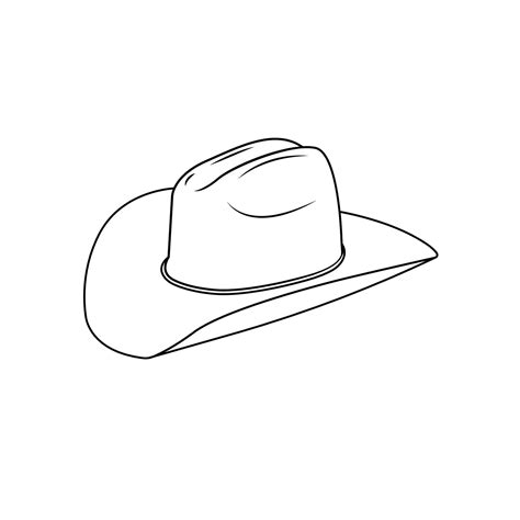 Cowboy Hat Outline Icon Illustration on White Background 8958138 Vector ...