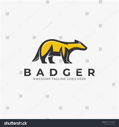 Vector Logo Illustration Badger Pose Mascot Stock Vector (Royalty Free ...