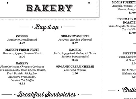 Bakery Menu Design Templates