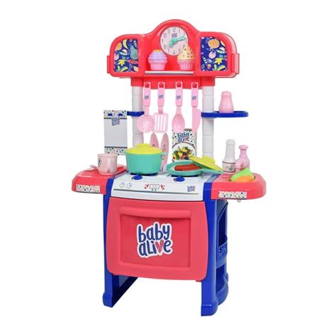 Baby Alive Pretend Play Baby Doll Kitchen Set with Cooking Accessories ...