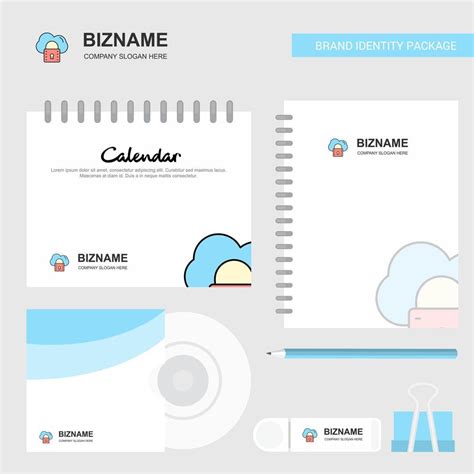 Secure cloud Logo Calendar Template CD Cover Diary and USB Brand ...