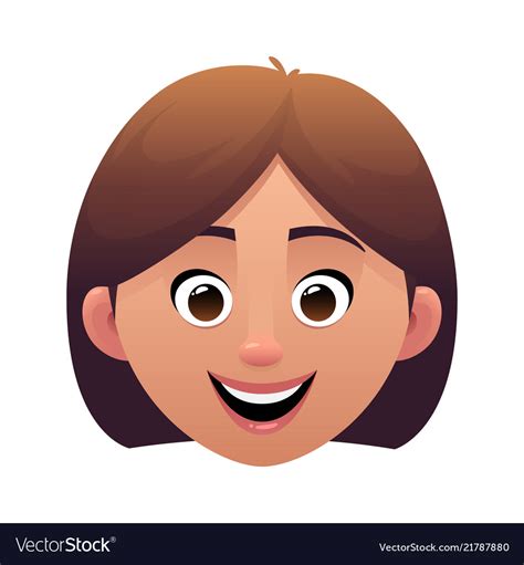 Young woman head avatar cartoon face character Vector Image