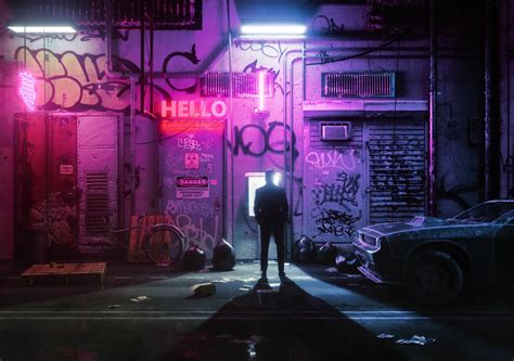 neon, night, synthwave, artwork, dark, city, HD Wallpaper | Rare Gallery