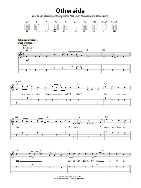 Otherside by Red Hot Chili Peppers - Easy Guitar Tab - Guitar Instructor