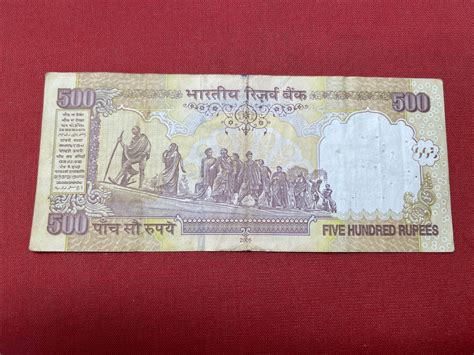 Reserve Bank of India 500 Rupees Mahatma Gandhi series; Serial 6CE034740