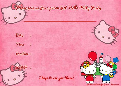 FREE Printable Hello Kitty Birthday Invitation Template | Download ...