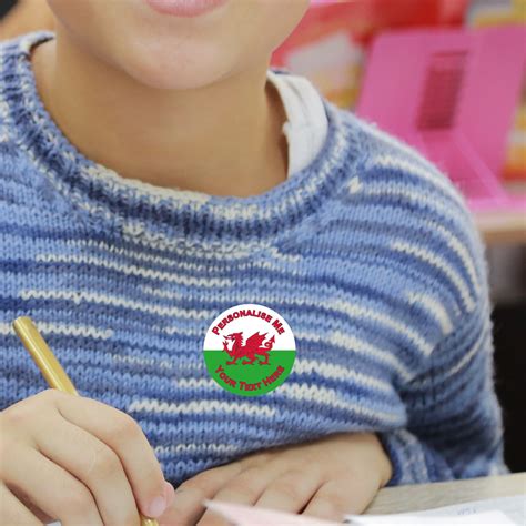 144 Welsh Dragon Flag Themed Personalised Teacher Reward Stickers ...