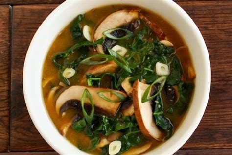 miso soup with mushrooms & greens Recipe on Food52