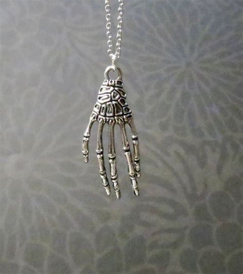 Skeleton Hand Necklace-skeleton-silver or Bronze-charm - Etsy