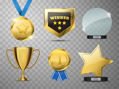 Award icons set | Free Vector