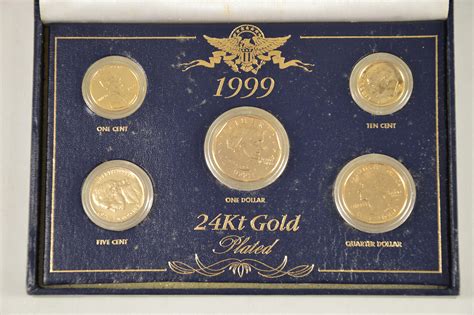 Historic Coin Collection - 24 Karat Gold Plated 1999 Set Nicely Packed ...