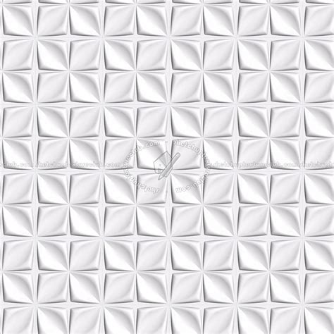 White interior 3D wall panel texture seamless 02973