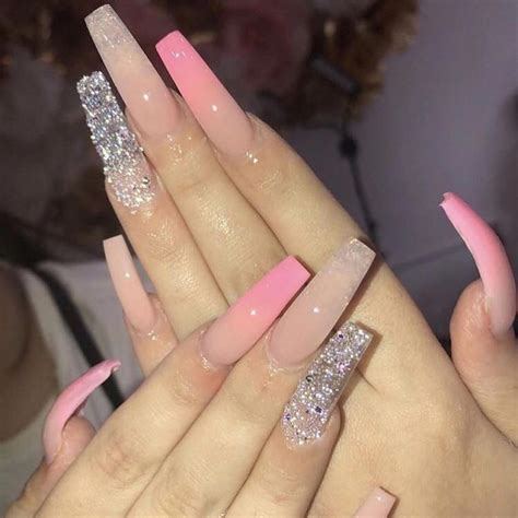 Long Instagram Baddie Nails Pink - Firecollies