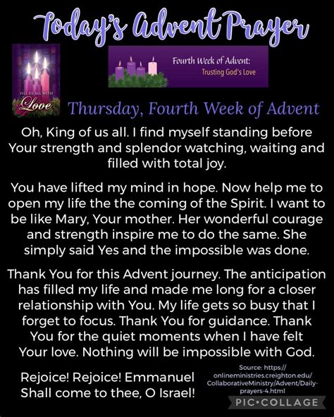 Today’s Advent Prayer Thursday — Fourth Week of Advent #AdventPrayer ...