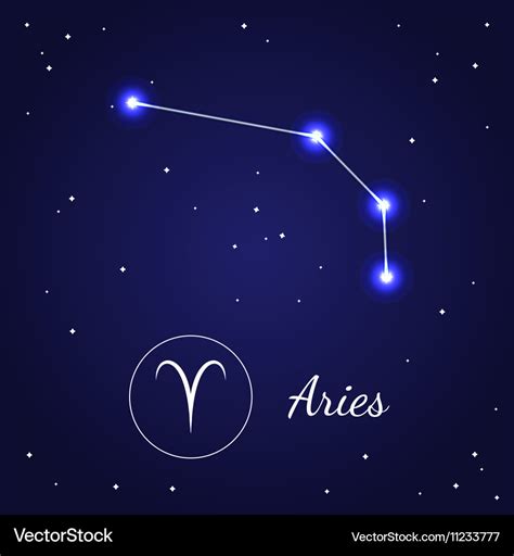 Aries zodiac sign stars on the cosmic sky Vector Image