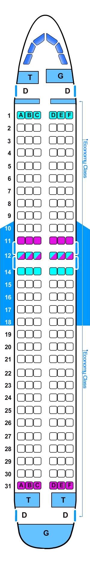 Seat Map Airbus A320 | SeatMaestro